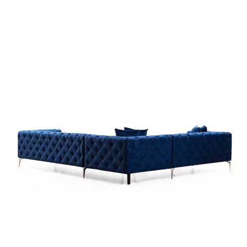 Atelier Del Sofa Kutna garnitura, Mornarsko plava, Como Right - Navy Blue slika 4