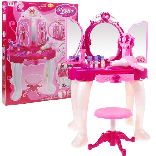 Dječji rozi toaletni stolić za princeze slika 6