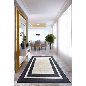Black Frame  Multicolor Hall Carpet (80 x 200)