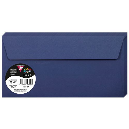 Clairefontaine kuverte Pollen 110x220mm 120gr night blue 1/20 slika 1