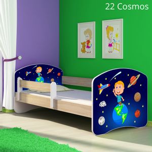 Dječji krevet ACMA s motivom, bočna sonoma 180x80 cm 22-cosmos