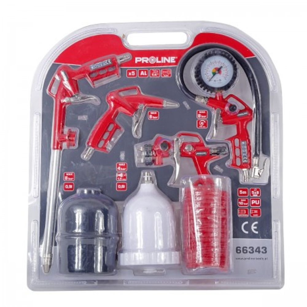 Set pneumatskih pištolja sa crijevom Proline 66343 5-dijelni slika 2