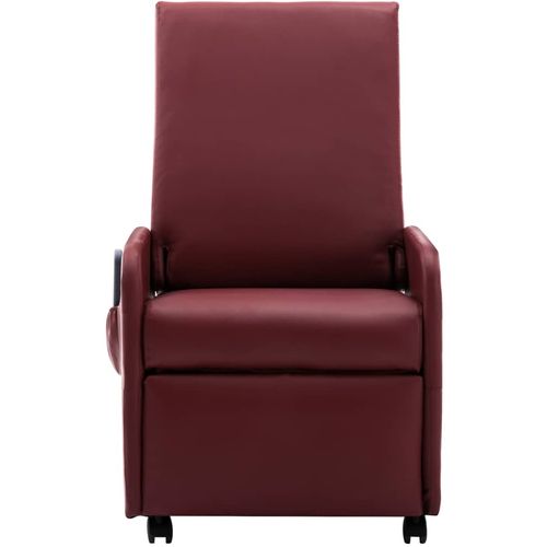 Masažna fotelja od umjetne kože crvena boja vina slika 24
