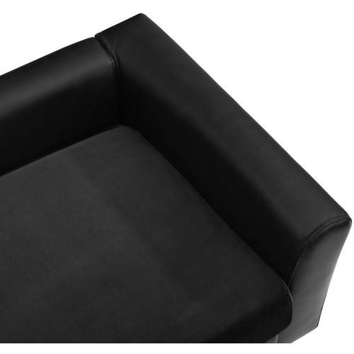 Sofa za pse crna 60 x 43 x 30 cm od pliša i umjetne kože slika 44