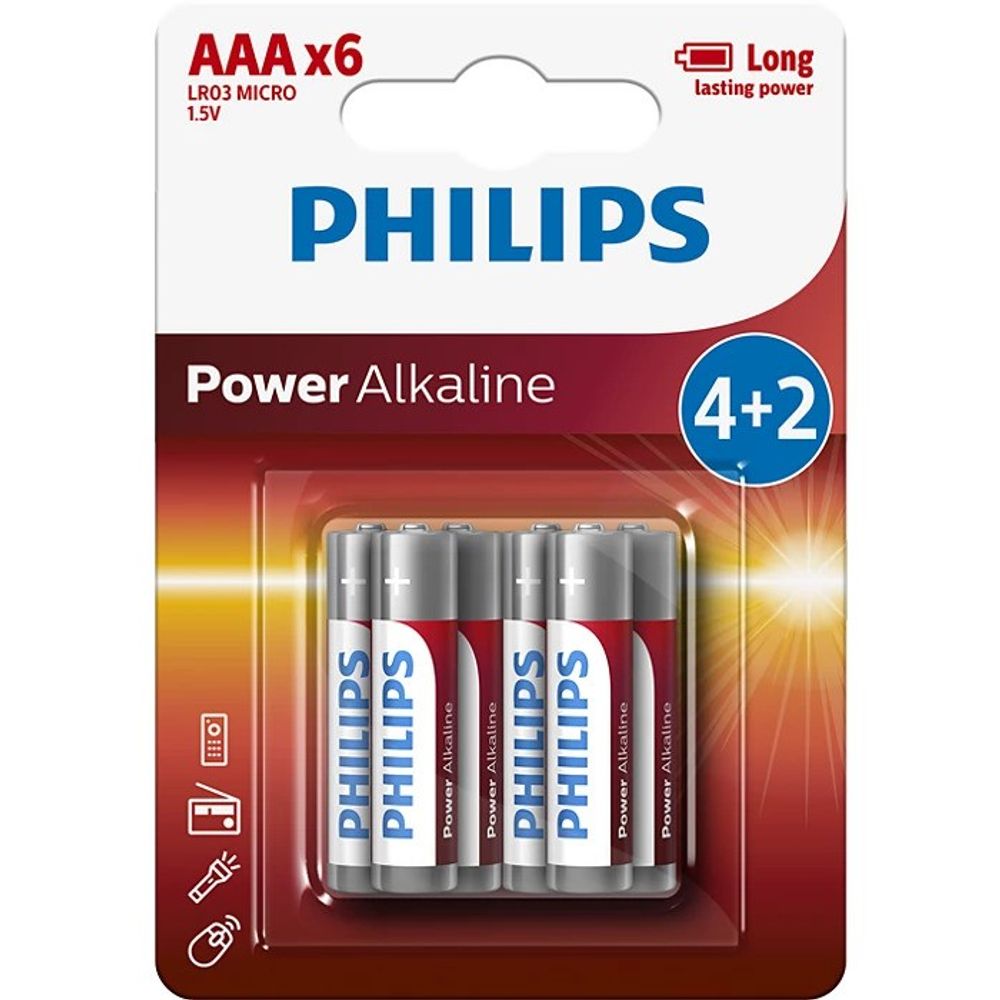 Philips baterije AAA, 4+2 komada LR03P6BP/10 slika 1