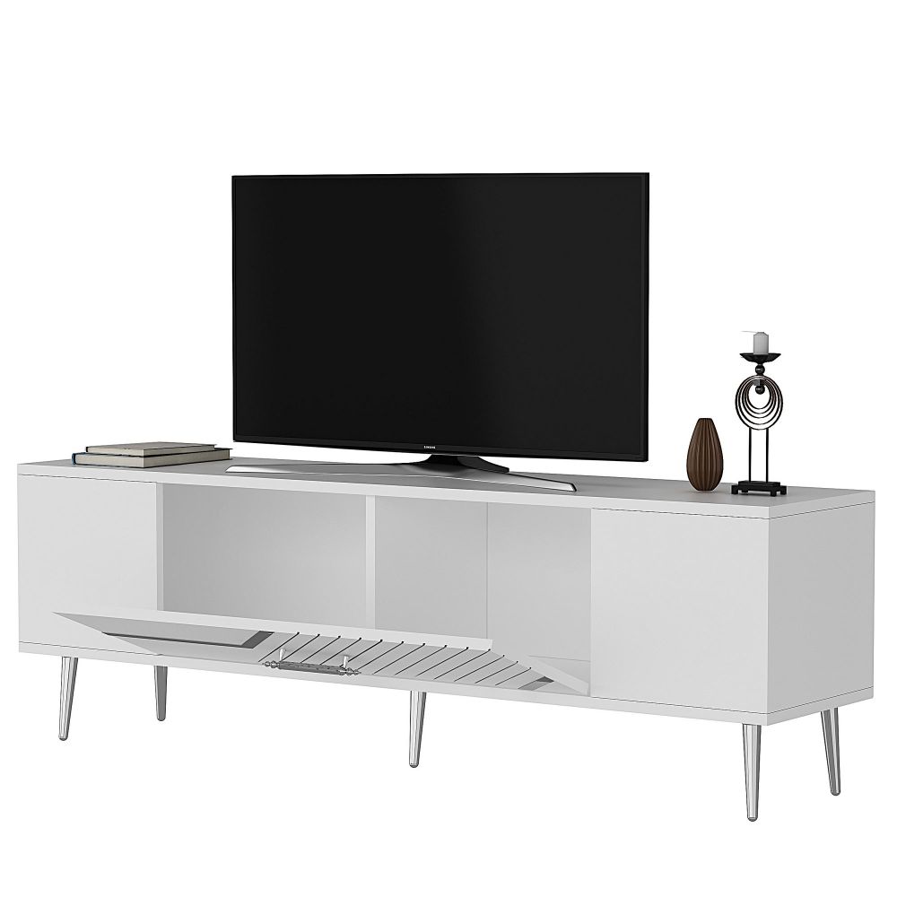 TV stalak Dekolp5, boje bijela i srebrna slika 5