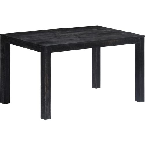 Blagovaonski stol crni 140 x 80 x 76 cm od masivnog drva manga slika 40