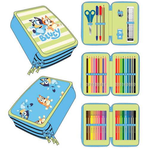 Bluey triple pencil case slika 1