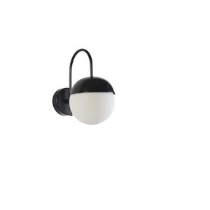 Küre Siyah Beyaz Camlı Aplik Black Wall Lamp