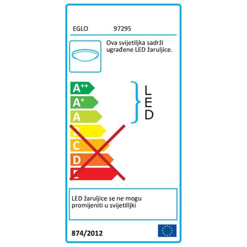 Eglo Piove-c vanjska/zidna/stropna, led, 14,6w, 1300lm, 250x250, crno/bijela  slika 2