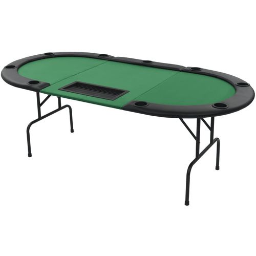 Sklopivi trodijelni stol za poker za 9 igrača ovalni zeleni slika 34