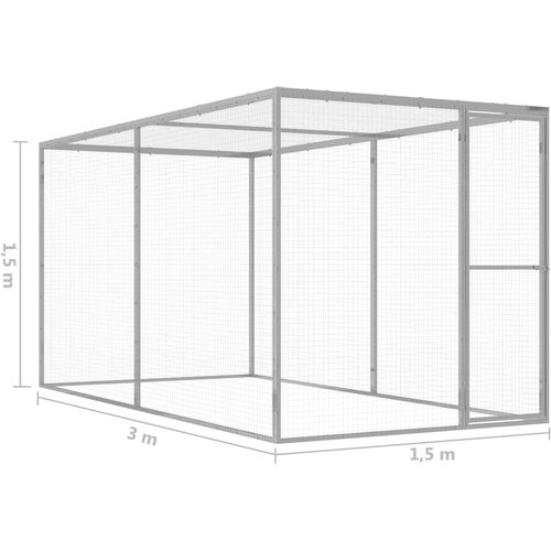 Kavez za mačke 3 x 1,5 x 1,5 m od pocinčanog čelika slika 5
