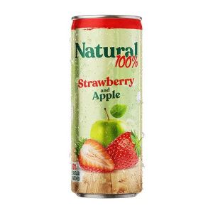 Natural 100% sok Jagoda Jabuka limenka 250ml