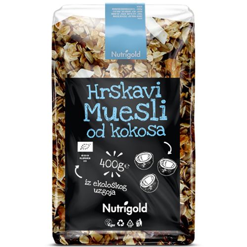 NutrigoldKokos hrskavi muesli - Organski 400g slika 1