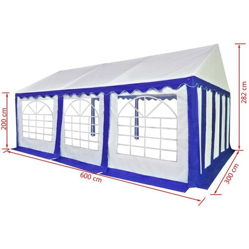 Vrtni šator od PVC-a 3 x 6 m plavo-bijeli slika 2