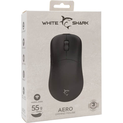White Shark MIŠ WGM-5015 AERO / 12.400 DPI - Crni / Wireless slika 7