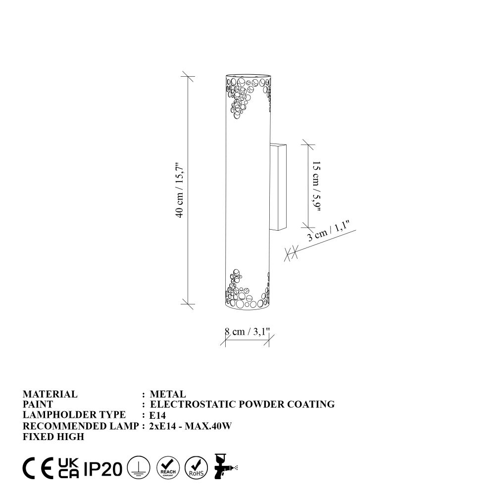 Zidna Lampa Halo - 15371, boje: Crna slika 9