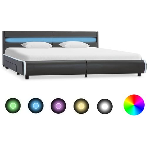 Okvir za krevet od umjetne kože LED antracit 180 x 200 cm slika 1
