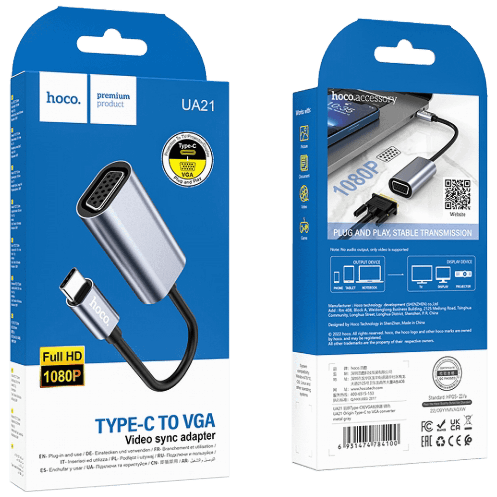 hoco. Adapter USB type C na VGA - UA21 slika 2