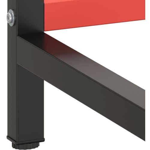 Okvir za radni stol mat crni i mat crveni 220x57x79 cm metalni slika 16