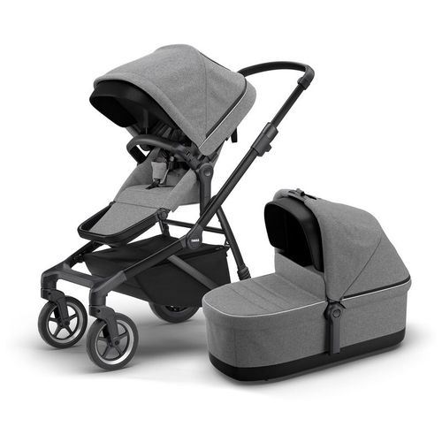 Thule Sleek + Bassinet Grey Mel on Black slika 1