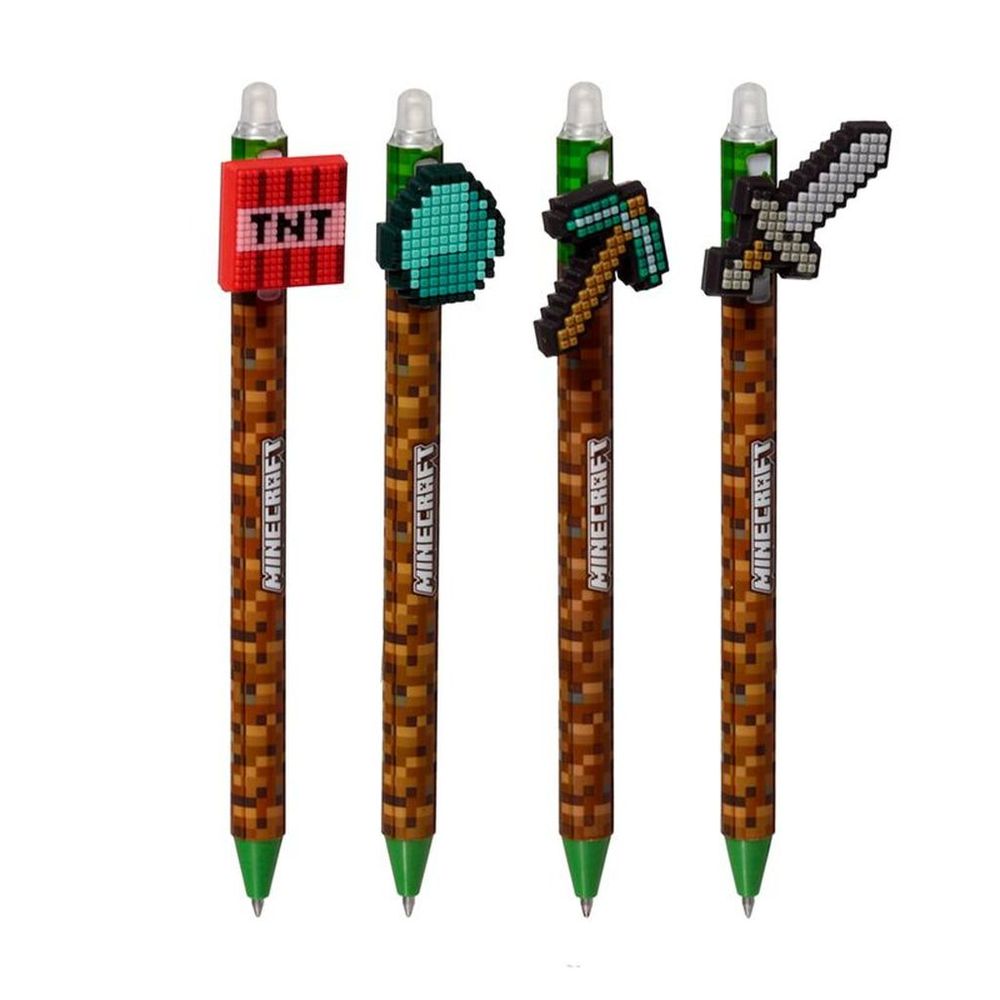 Kemijska olovka Puckator piši briši s Minecraft alatima silikonskim ukrasom sortirano 36/1 PEN275 slika 2