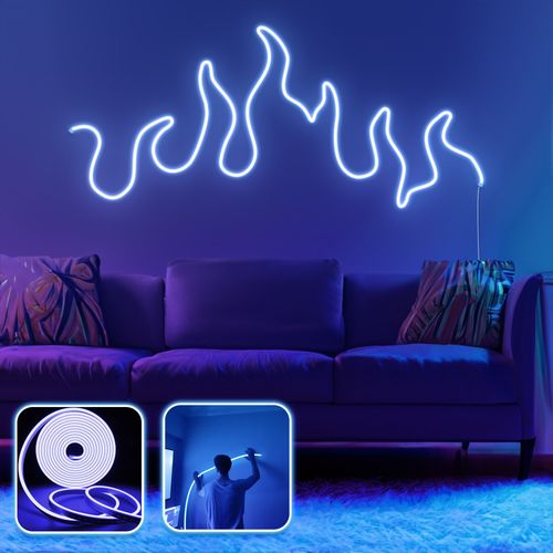 Flames - XL - Blue Blue Decorative Wall Led Lighting slika 1