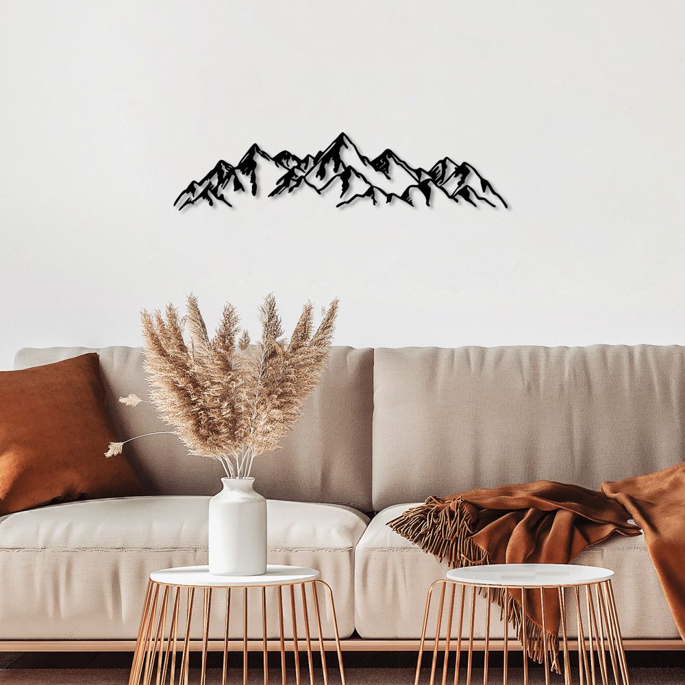 Decorative metal wall accessory Mountain View - 1, colour: black slika 3