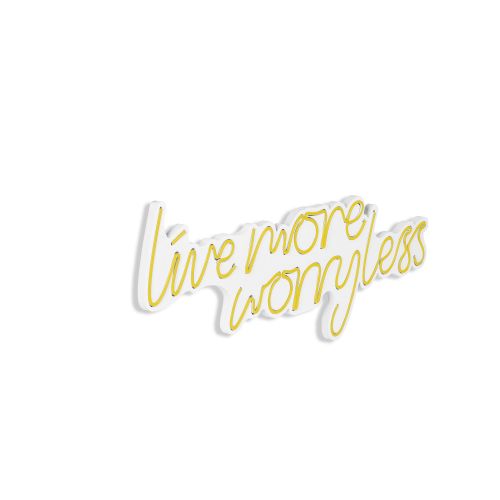 Wallity Ukrasna plastična LED rasvjeta, Live More Worry Less - Yellow slika 7