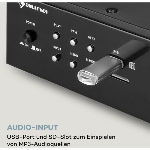 Auna AMP-9200 BT digitalno stereo pojačalo, Crna slika 14