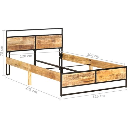 Okvir za krevet od grubog masivnog drva manga 120 x 200 cm slika 11