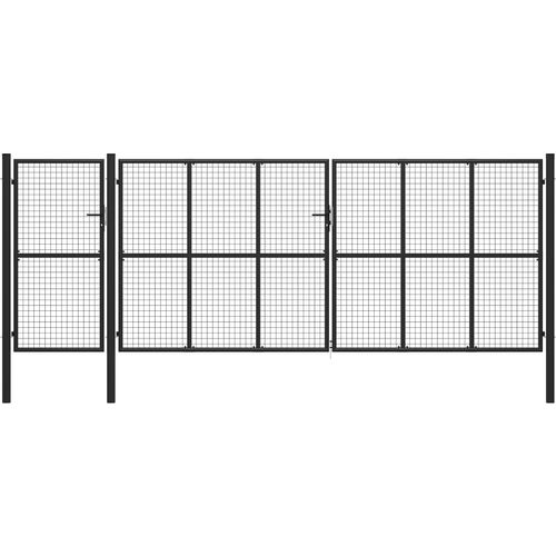 Vrtna vrata čelična 500 x 175 cm antracit slika 10