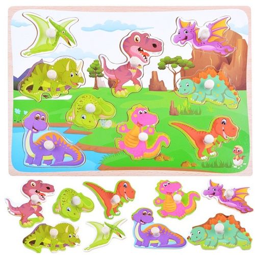 Drvene puzzle Dinosauri 9 elemenata slika 1