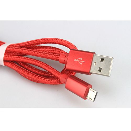 Xwave Kabl USB2.0 na Micro USB 2M,2A,aluminium,upleteni,crveni slika 2