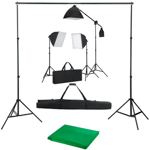 Oprema za fotografski studio sa svjetlima softbox i pozadinom slika 1