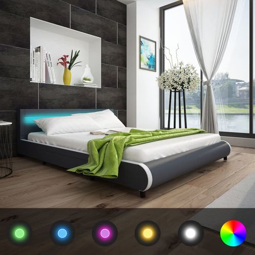 Krevet od umjetne kože s madracem LED sivi 180 x 200 cm slika 15