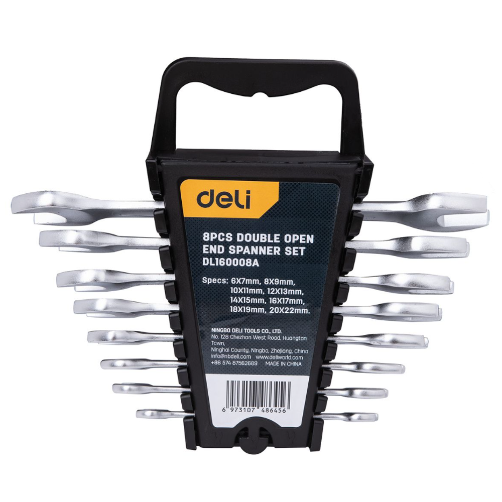 Deli Set duplo-viljuškasti ključeva 6-22mm, 8 kom. EDL160008A slika 1