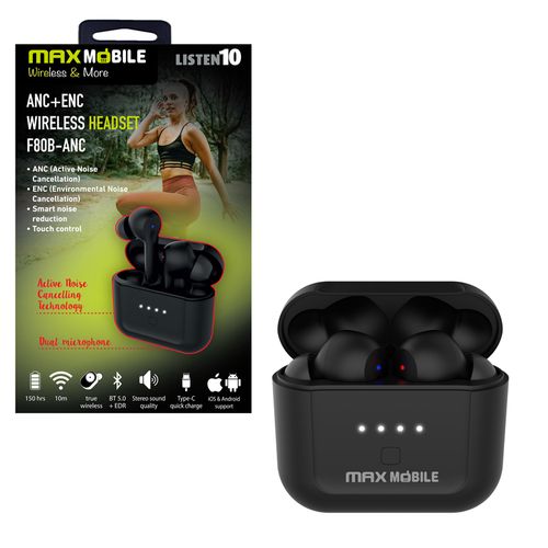 MAXMOBILE slušalice bluetooth F80 TWS ANC Active Noise Cancelling slika 1