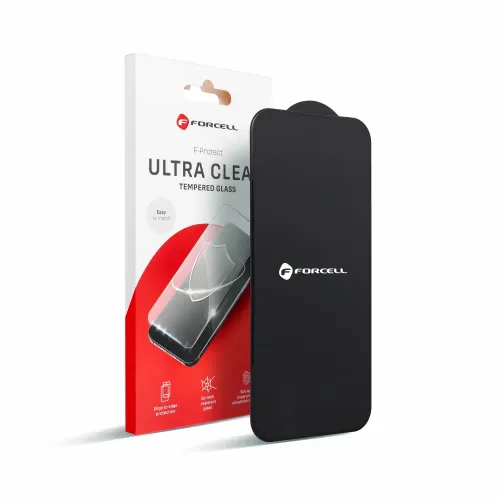 Kaljeno staklo Forcell Ultra Clear Glass za iPhone 16 Pro – crno slika 2