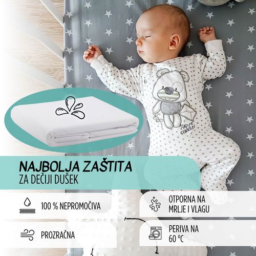 Vodootporna zaštita za dušek Vitapur Baby Protect white 70x140 cm slika 3
