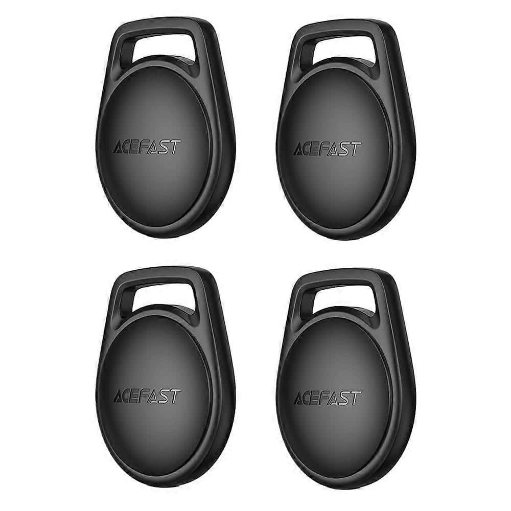 Acefast (4 kom) Pametni tracker kompatibilan s Apple Find My (samo za iOS) s vrpcom za mobitel - Crni slika 1