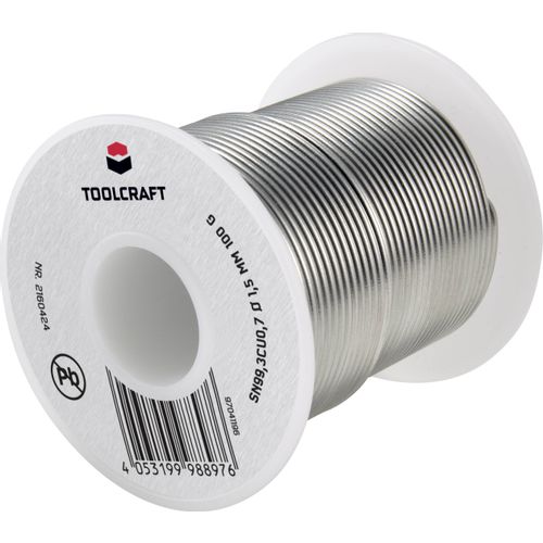 TOOLCRAFT lemna žica, bezolovna svitak Sn99,3Cu0,7 ROL1 100 g 1.5 mm slika 1