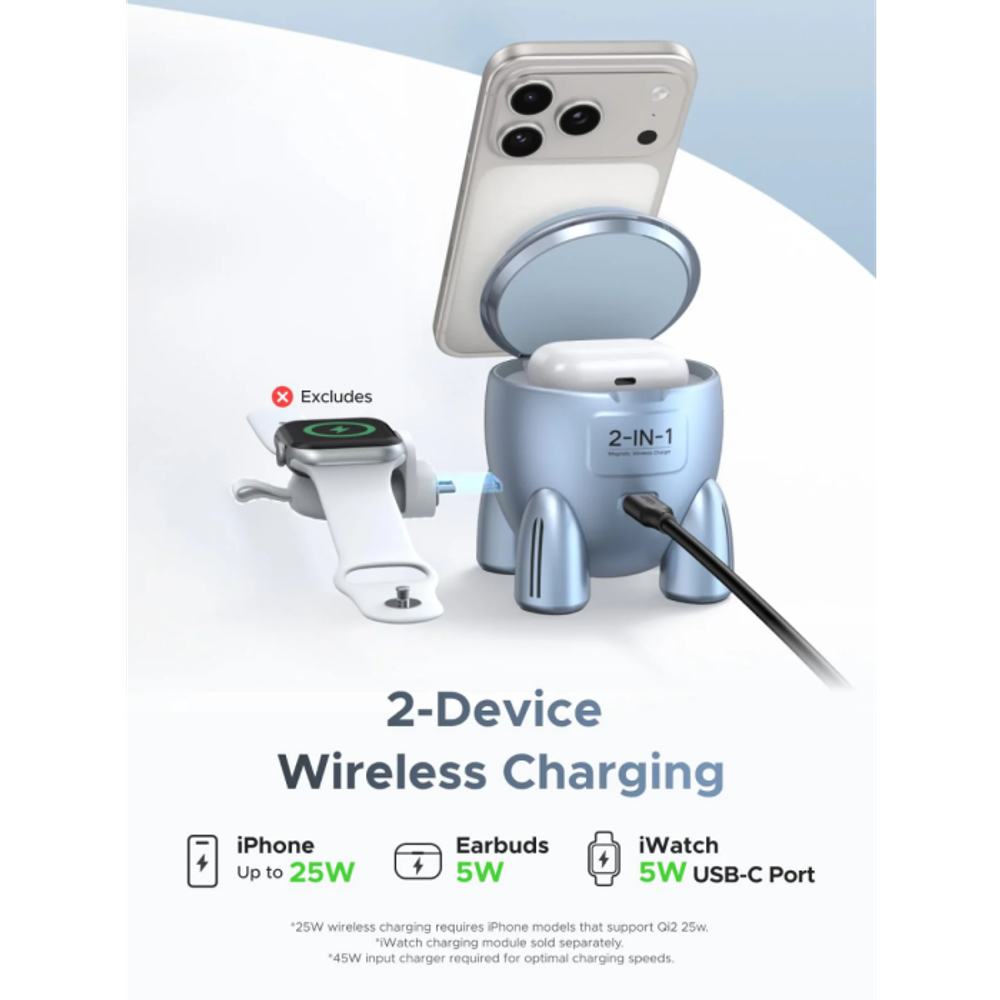 Ugreen 2-u-1 MagSafe bežični punjač Qi2 30W slika 4