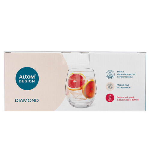 Altom Design Dijamantne Čaše za Sok 390 ml - Set od 6 Komada slika 3