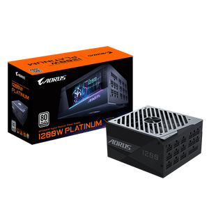 Gigabyte GP-AP1200PM EU AORUS 1200W, 80 PLUS Platinum certified, Digital LCD monitor, 100% Japanese capacitors, 140mm smart double ball bearing fan, Fan dust removal function