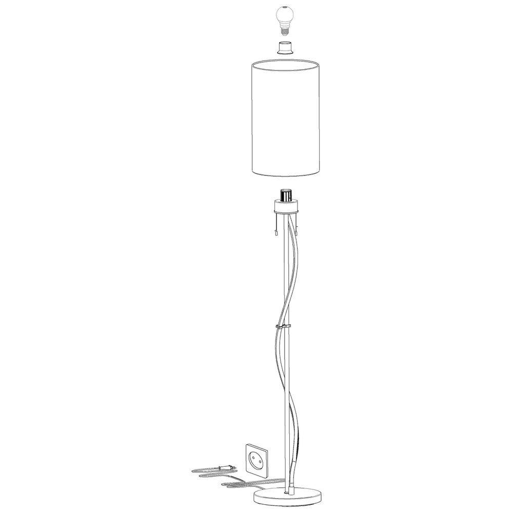 Eglo Espartal stojeća/2, e27, led 11,8w, 1550lm, nikl/mat-bijela  slika 4