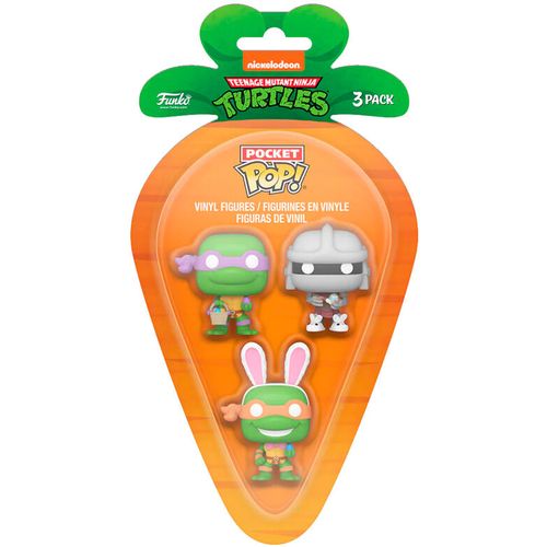 Carrot Pocket POP blister 3 figures Ninja Turtles Donatello Shredder Michelangelo slika 1