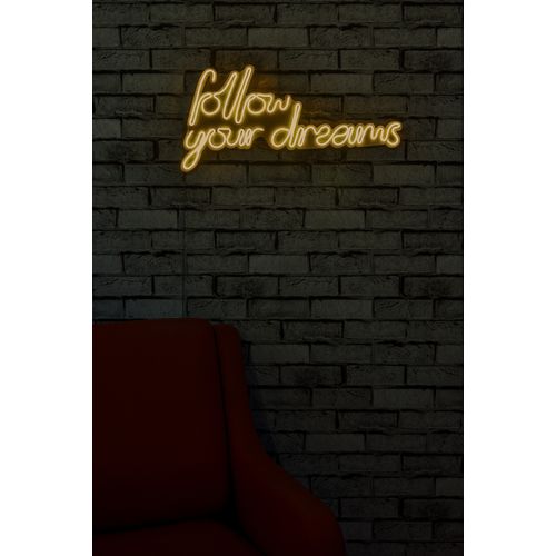 Wallity Ukrasna plastična LED rasvjeta, Follow Your Dreams - Yellow slika 2