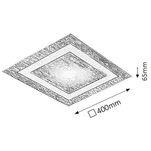 Rabalux pruge 400x400 plafonjera E27 2x60W hrom slika 4