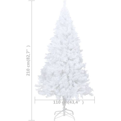 Umjetno božićno drvce s gustim granama bijelo 210 cm PVC slika 6